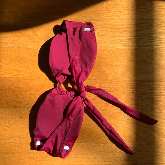 Raspberry Strapless Swimsuit - Picture 2 of 3